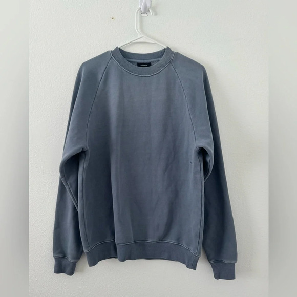 Zanerobe Mens Field Lowgo Raglan Crew Sweat Shirt Chalk Blue NWT Size Small - Picture 1 of 9